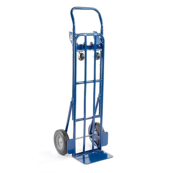 Global Industrial Steel 2-in-1 Convertible Hand Truck with Semi-Pneumatic Wheels 185545 - main